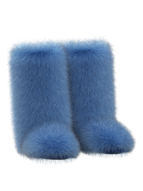 Blue fur-tale boots