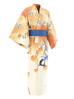 Kimono male long - Great tit on paulownia branch