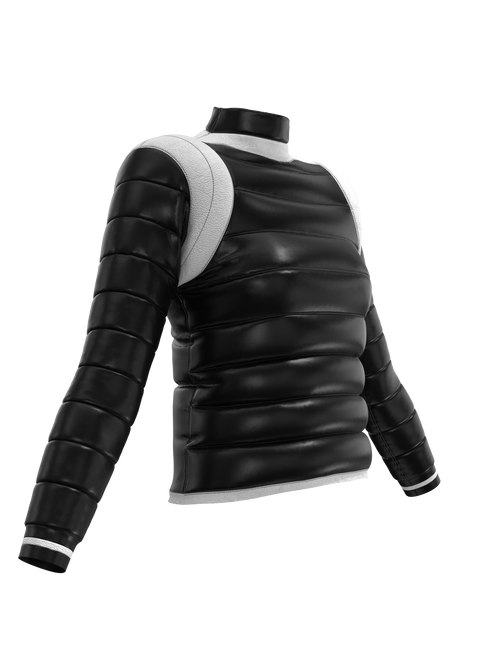 Puffer jacket with shoulder detail