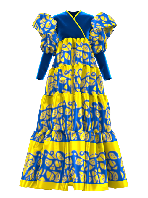 Alexander Knight: Peace Ruffle Gown