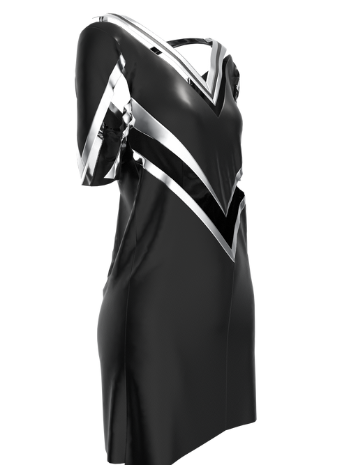 Metal invisuble black mini dress