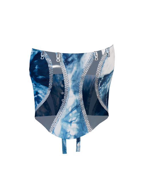 Latex Denim corset top blue
