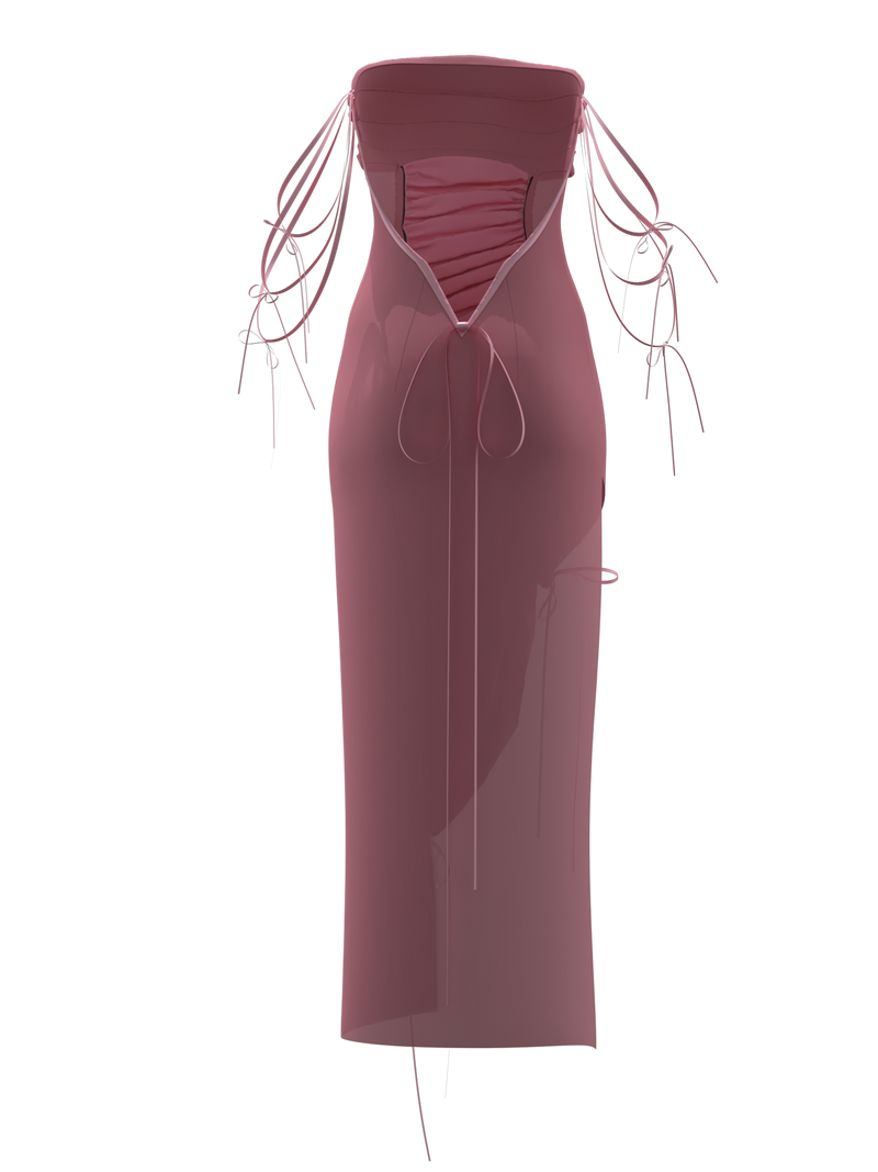 Merylin in pink dress