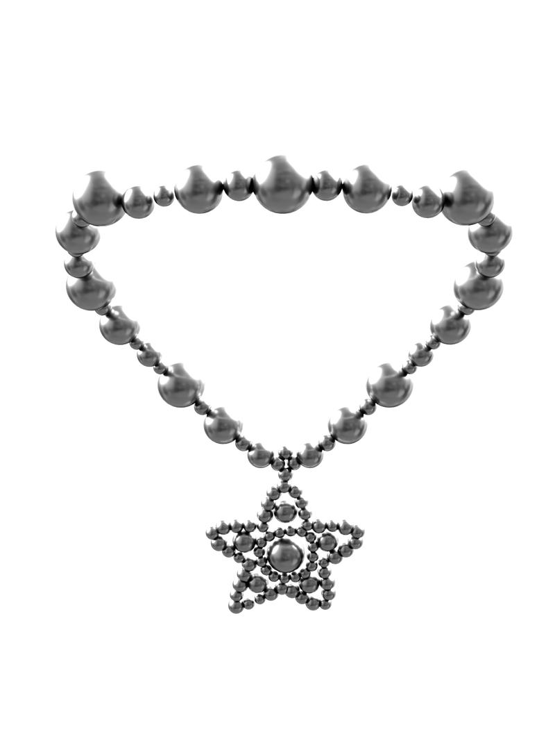 Silver Bubble Star Necklace