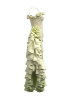 Isra Frill Dress Floral Gradient