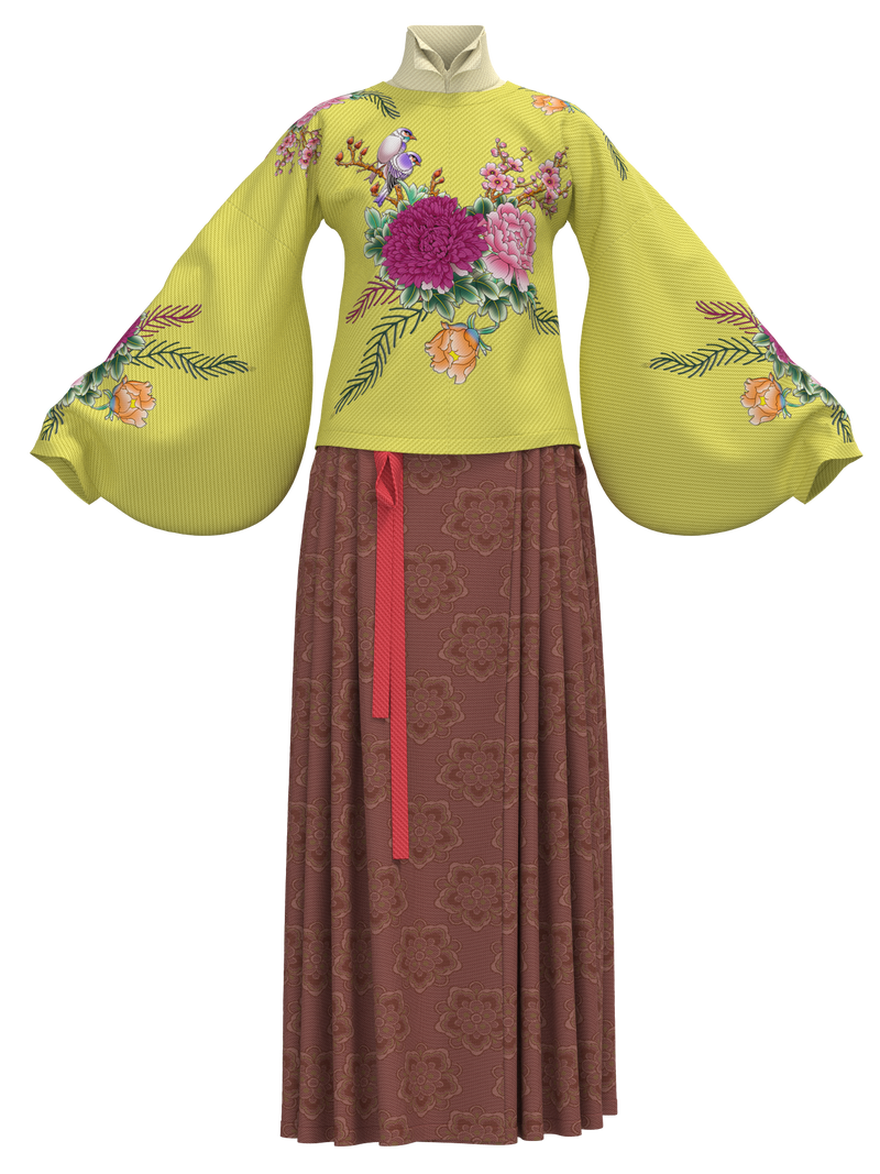 Aoqun with stand-up collar in Ming Dynasty