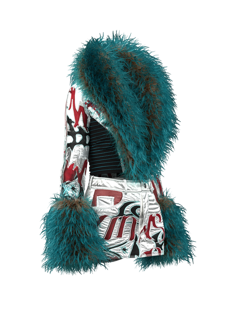 Faux-Fur With Embroidery Suit