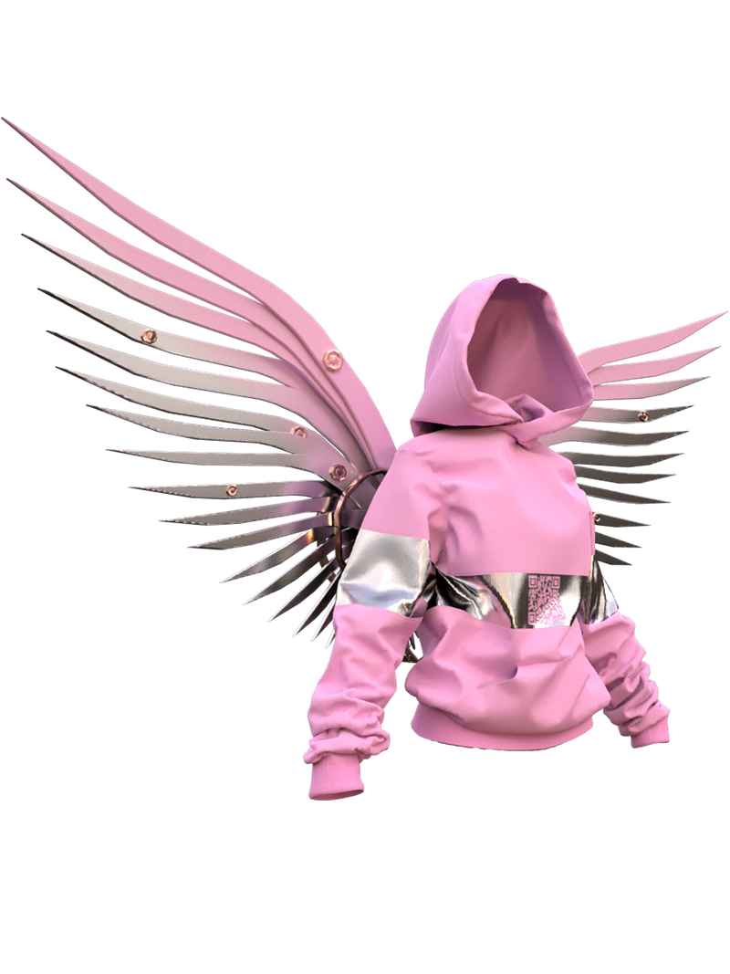 Pink-silver hoodie (woman)