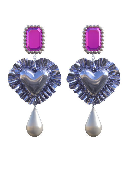 Purple Heart Earrings
