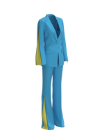 Blue and yellow suit