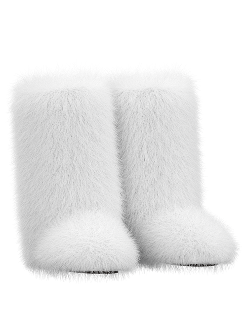 White Fur-tale Boots