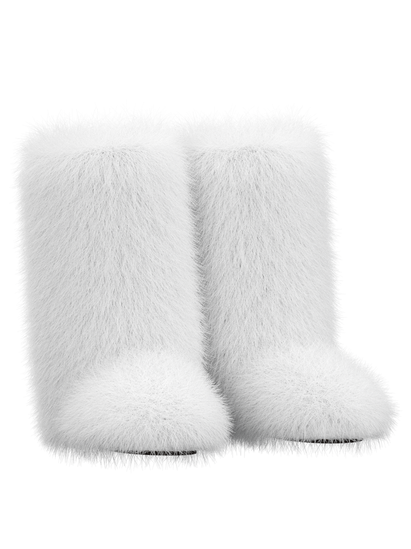 White Fur-tale Boots