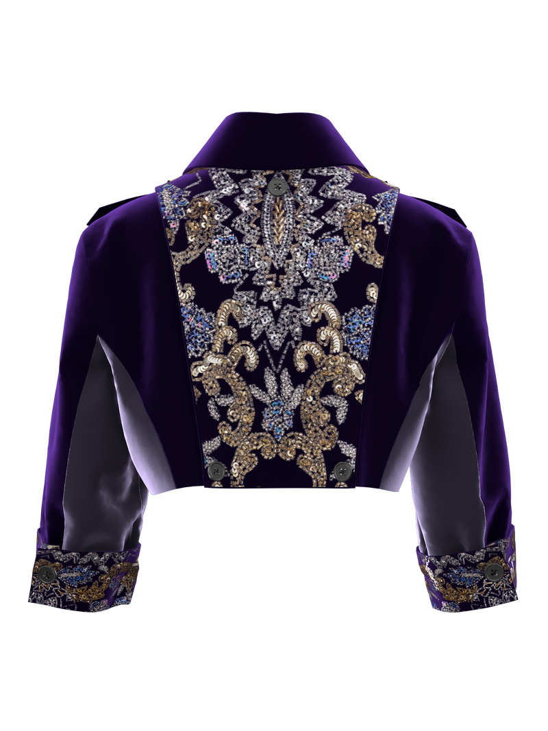 Purple Beaded Embroidery Jacket