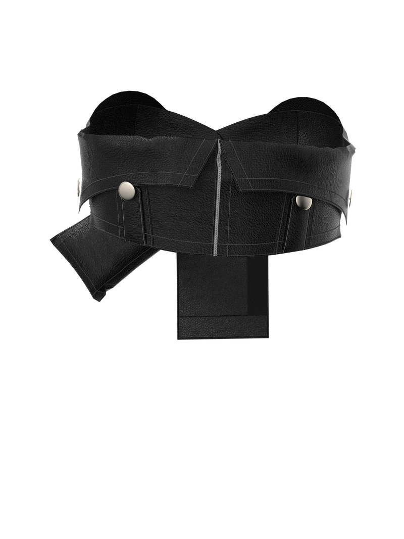 Zipper leather bra