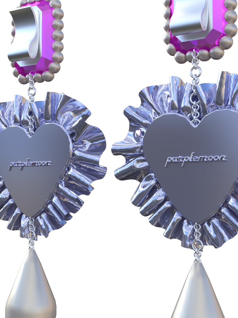 Purple Heart Earrings