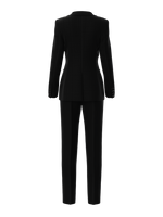Black suit with red zippers