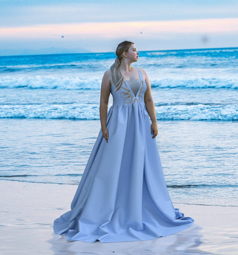 Buy TILISM Women's Sky Blue Gown (X-Small, Sky Blue) at Amazon.in