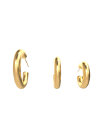 The Gold Hoop Earring x 3