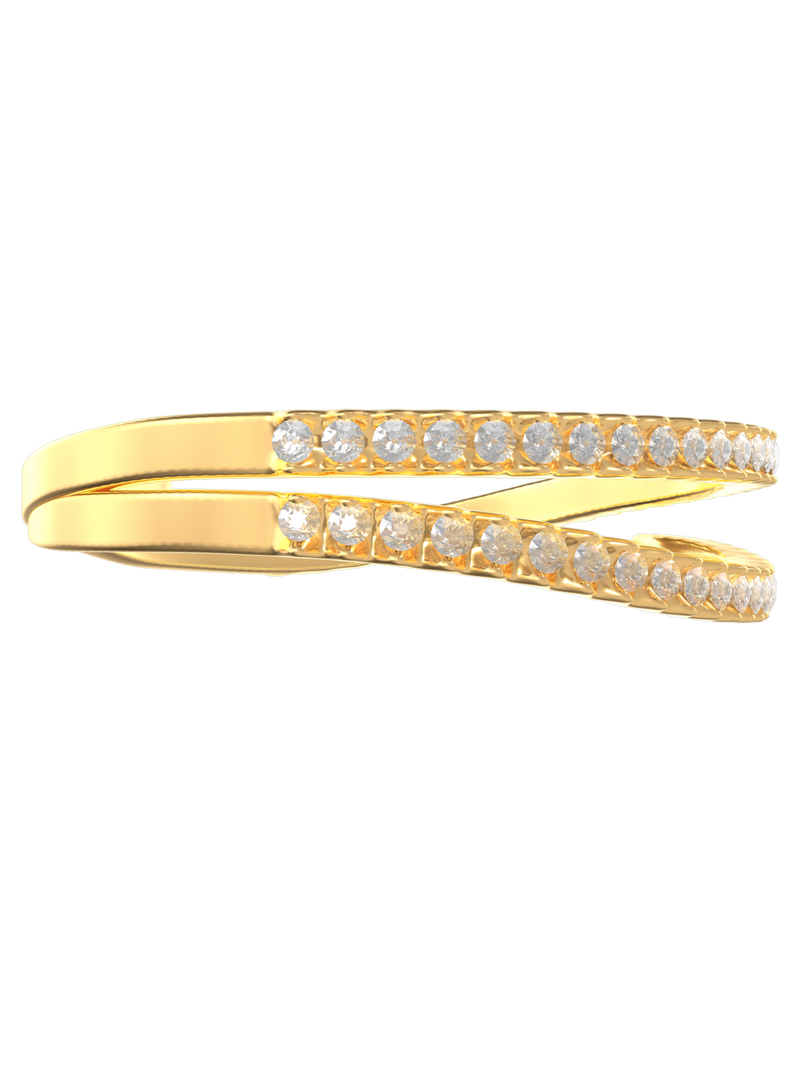 The Gold-Diamond Two Finger Ring