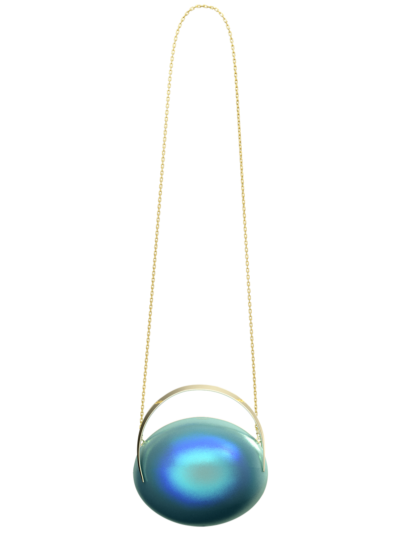 Venus Clutch - Metallic Aqua Blue