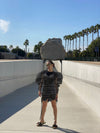 Elara metallic mesh dress