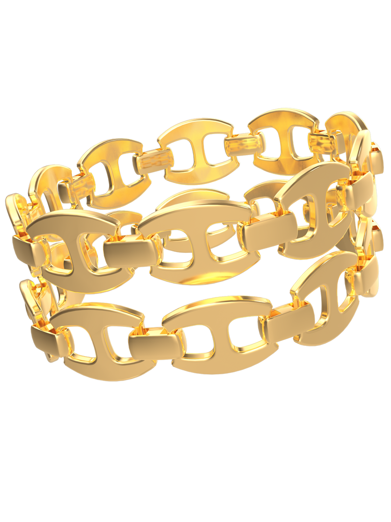 The Gold Link Anchor Bracelet