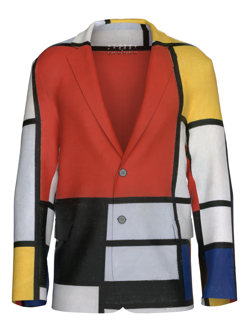 Blazer-Composition with Red, Yellow, Blue and Black