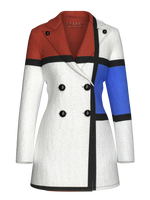 Blazer Dress- Composition No. II with Red and Blue