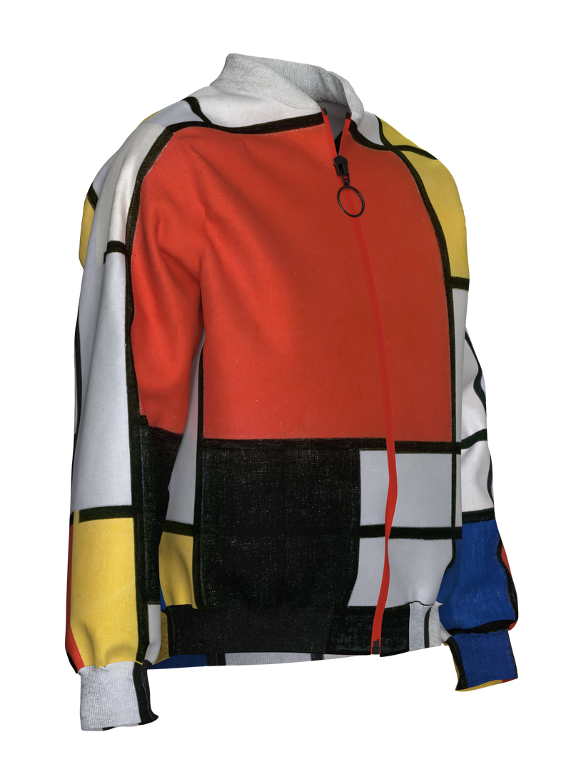 Bomber-Composition with Red, Yellow, Blue and Black