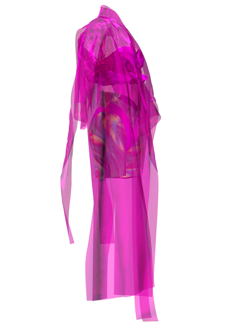 Set of coat, top and shorts by Eva Sviridova in pink