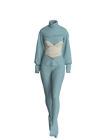 Knitted Suit with Corsage by Aschno