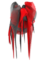 Pleated wings red/black