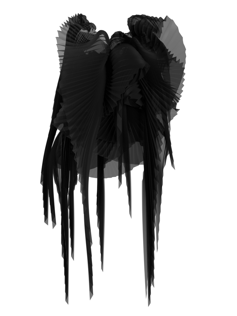 Pleated wings black