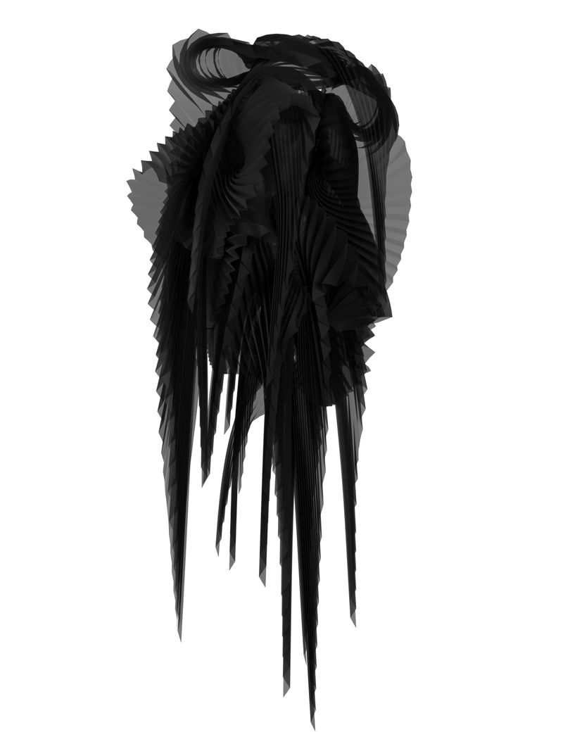 Pleated wings black