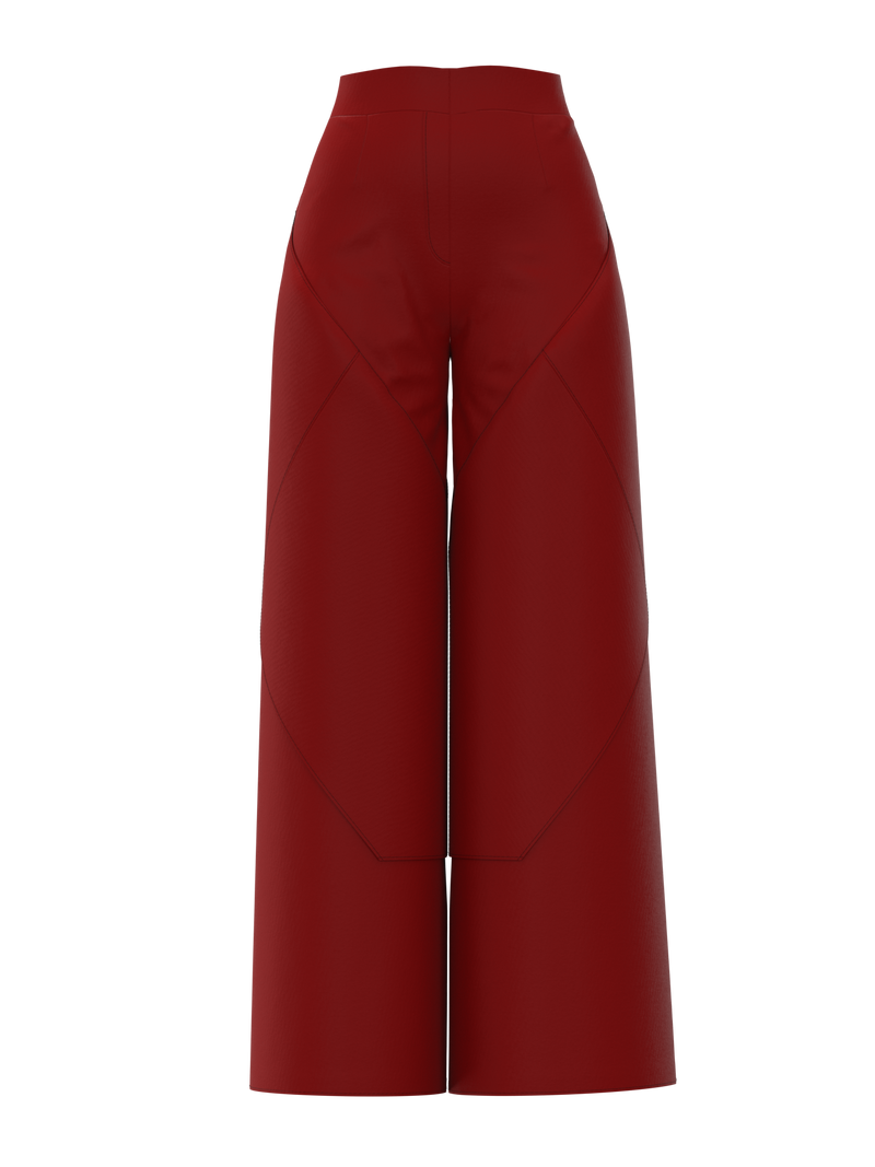 Geometric pants red