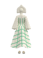 Dress with green zigzag