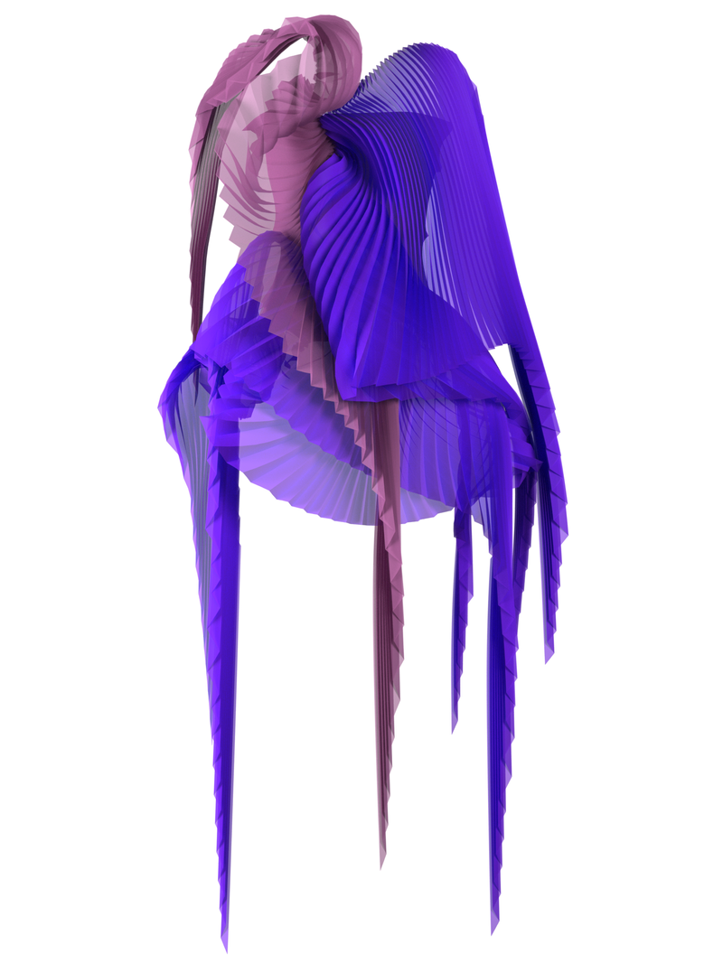 Pleated wings purple