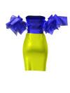Laura Daili: Blue Yellow Fashion Fighter Dress