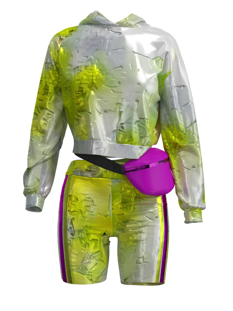 reflective shorts sport suit&banana bag