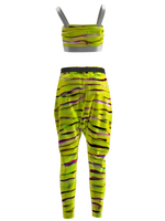 striped top and pants & banana bag
