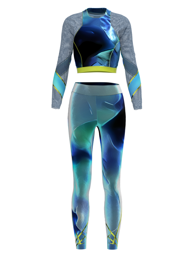 reflective tight pants sport suit