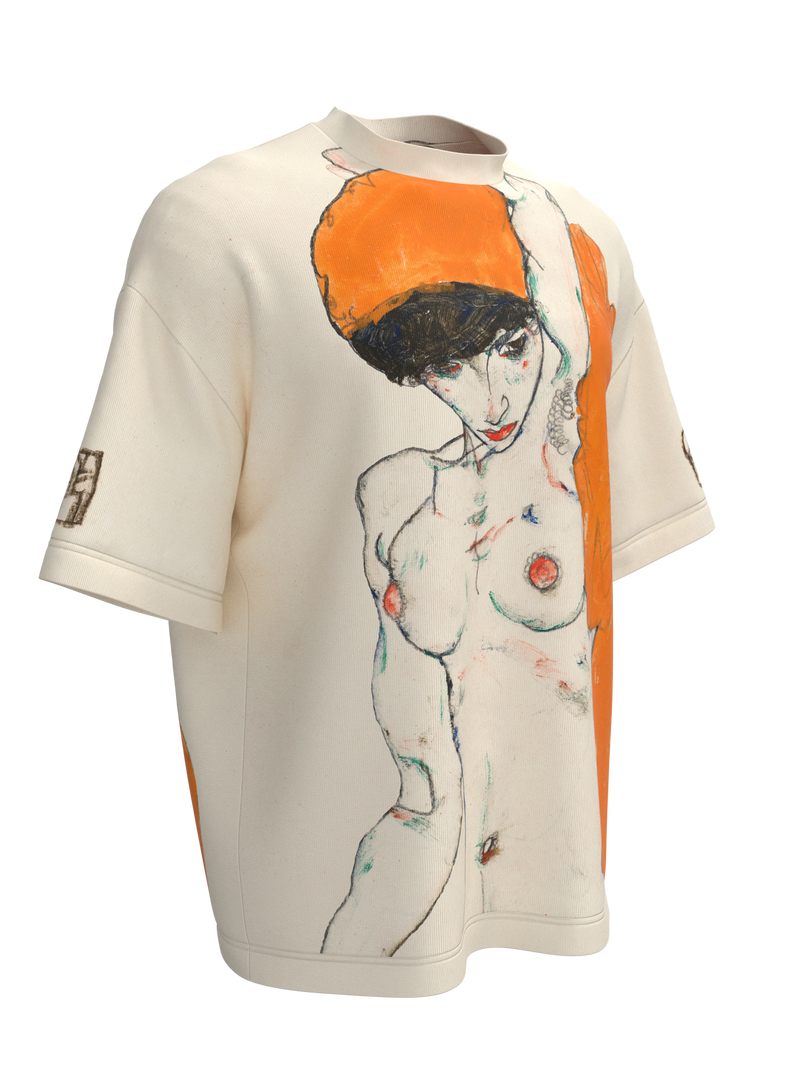 lægemidlet at opfinde antyder T-shirt - Standing Nude with Orange Drapery – DRESSX / More Dash Inc. dba  DRESSX
