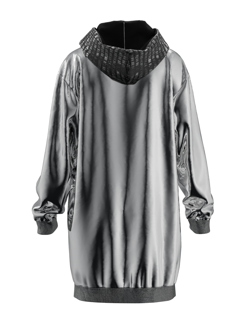 Metal hoodie-dress