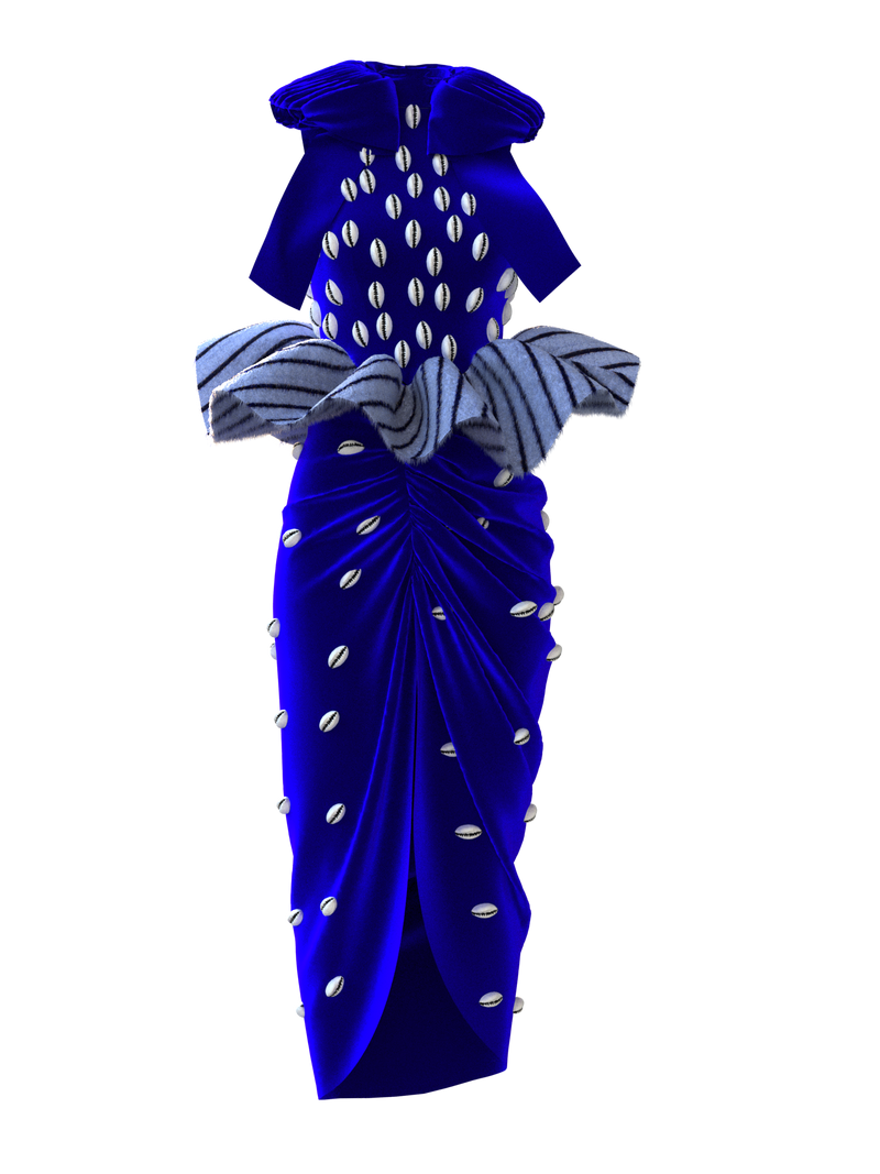 Mystical blue shell dress