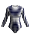 I Love to love Striped Object Long-Sleeved Swimsuit