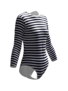 I Love to love Striped Object Long-Sleeved Swimsuit
