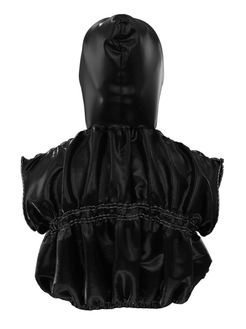 Cropped hooded vest black