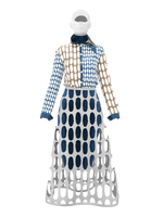 Patterned blouse cut out dress