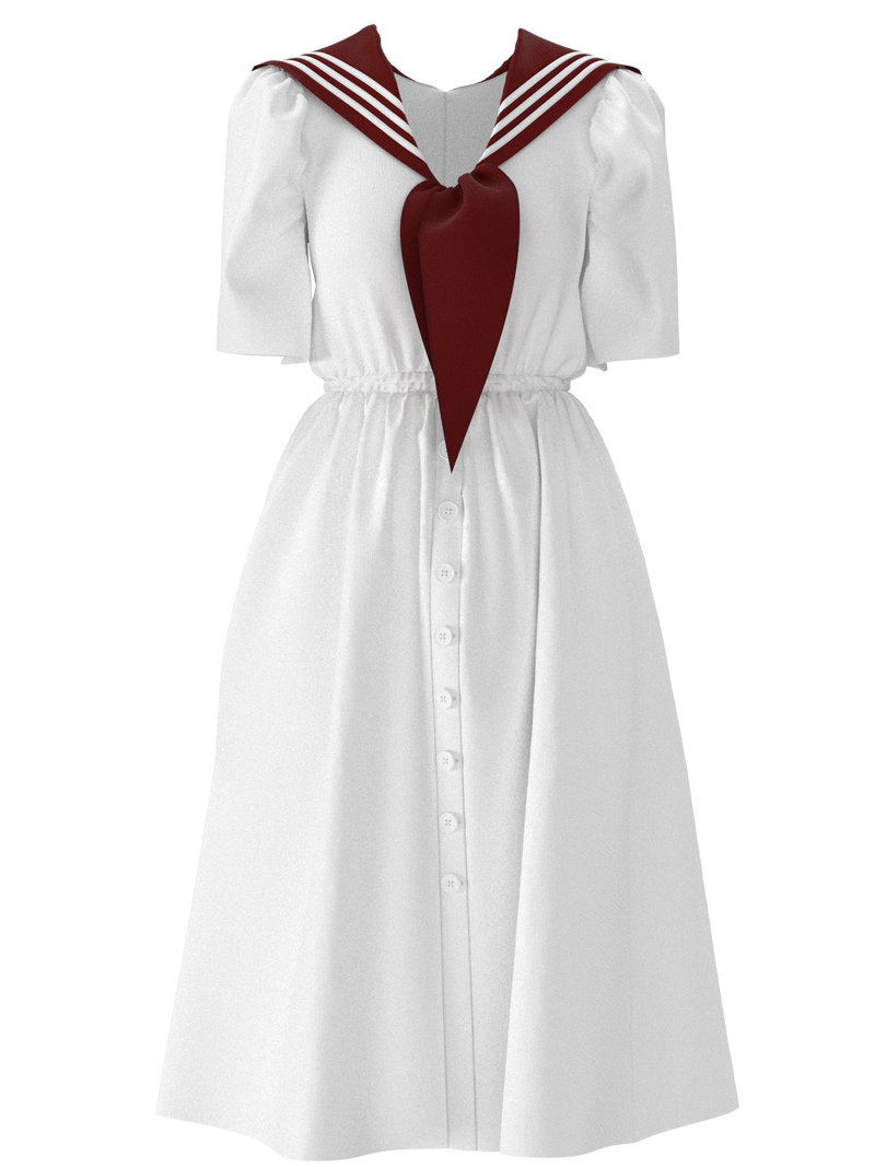 I Find It It’s Forever Sailor Dress White and Red