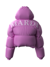 Crop Lettering Puffy Jacket PINK
